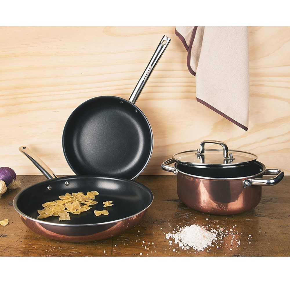 Acquista online Casserole with glass lid D. 20 copper effect aluminum Excelsa